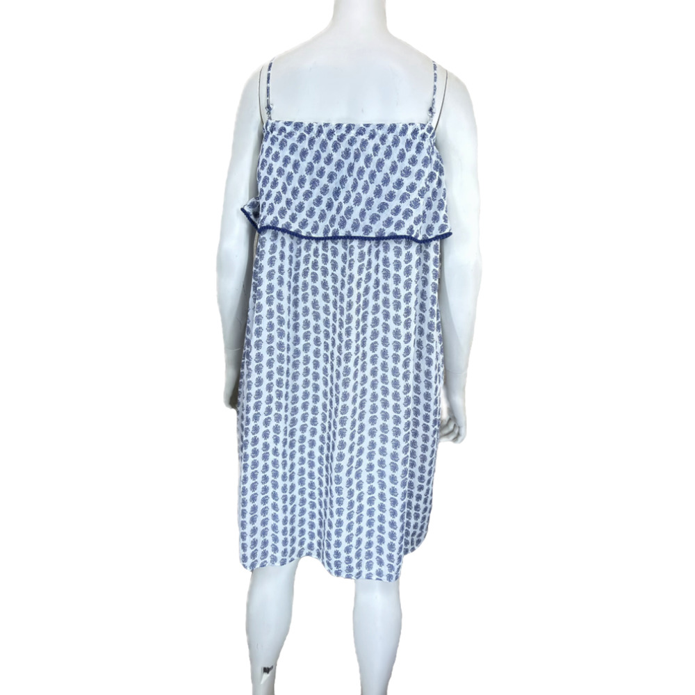 Polo Ralph Lauren Girl 7 Blue White Paisley Print Ruffle Shoulder Midi Sundress - Picture 2 of 13